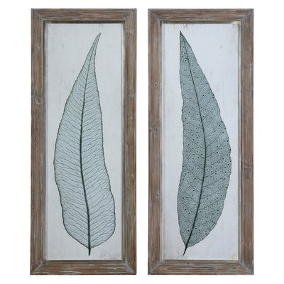 'Tall Leaves' 2 Piece Framed Painting Print Set - Image 0