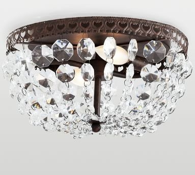 Mia Faceted-Crystal Flush-Mount Ceiling Fixture - Image 3