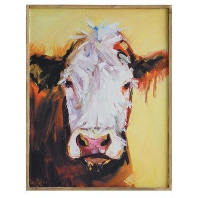 Cow Framed Painting Print on Canvas - Image 0