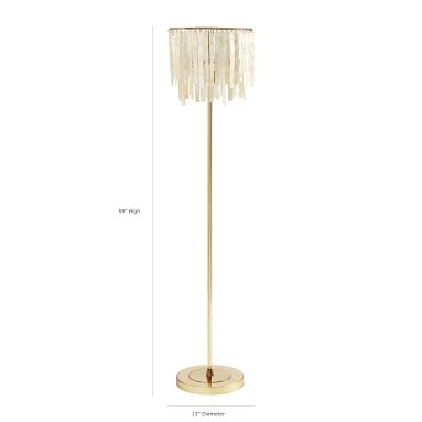 Capiz Strip Floor Lamp, Pearl/Gold - Image 4