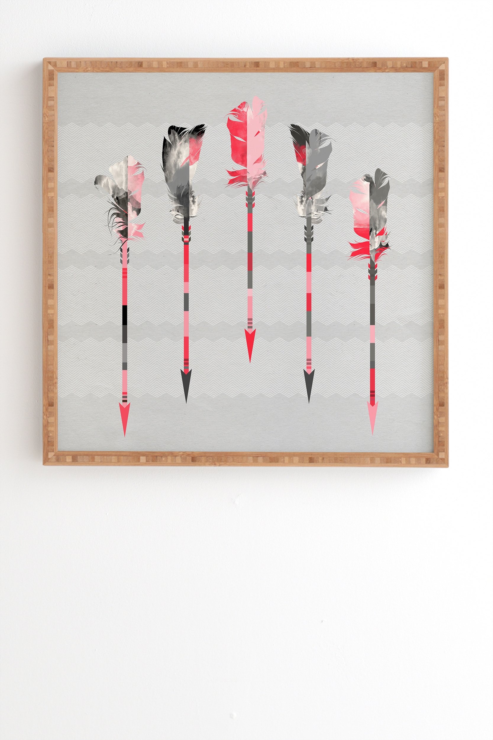 Iveta Abolina Coral Feathers Framed Wall Art - 30" x 30" - Image 1
