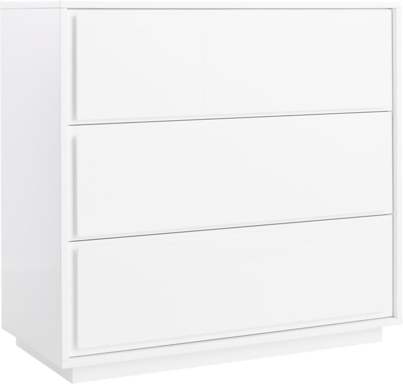 Gallery 3-Drawer White Dresser - Image 2