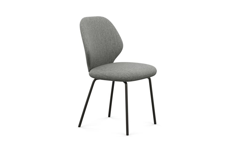 Kit Dining Chair with Plow Fabric and Matte Black legs - Image 1