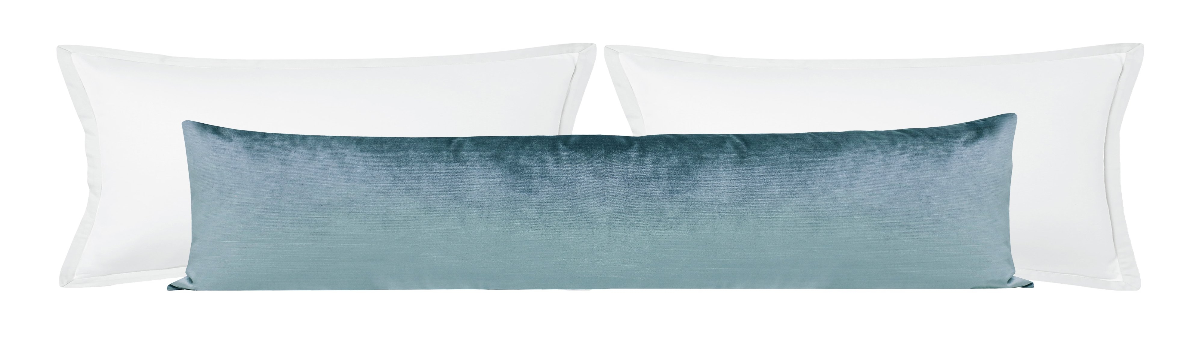 THE XL LUMBAR :: FAUX SILK VELVET // CERULEAN BLUE - 14" X 48" - Image 0