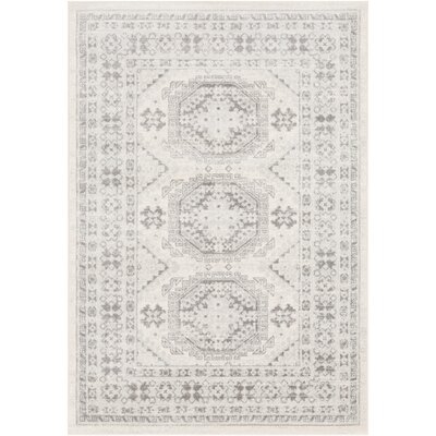 Wolbert Distressed Global-Inspired Light Gray Area Rug - Image 0