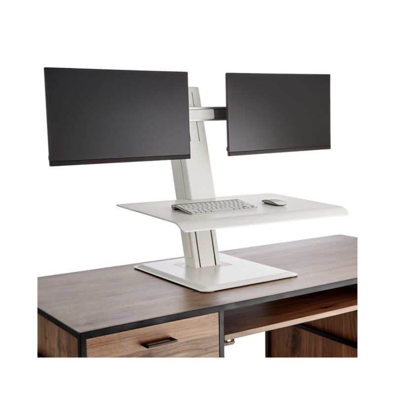 Humanscale ® White Dual Monitor Quickstand Eco Standing Desk Converter - Image 7