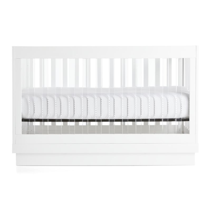 Babyletto Harlow White Acrylic 3-in-1 Convertible Baby Crib with Toddler Bed Conversion Kit - Image 3