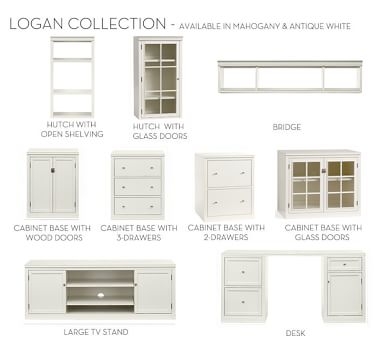 Logan Hutch With Glass Doors, Alabaster, 36" Wide - Image 3