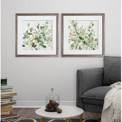 'Sage Garden' 2 Piece Framed Graphic Art Print Set - Image 0