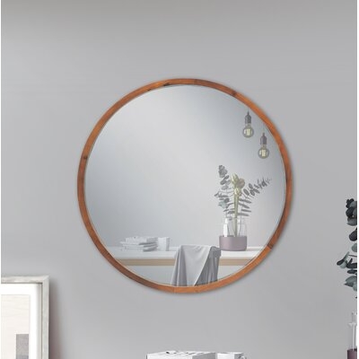 Jazmyn Decorative Round Wood Accent Mirror - Image 0