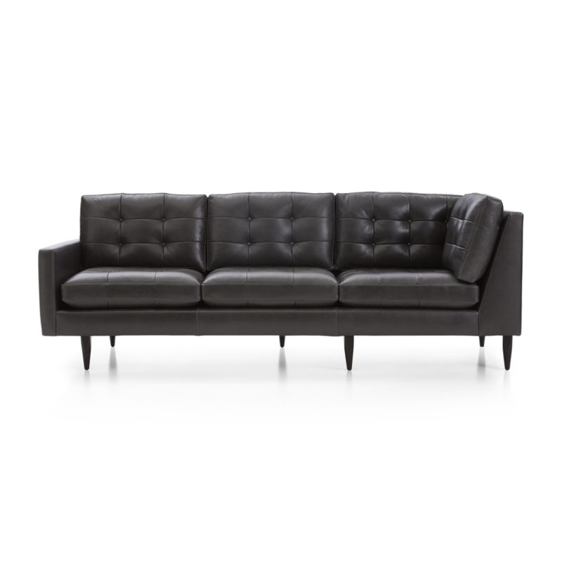 Petrie Leather Midcentury Left-Arm Corner Sofa - Image 1