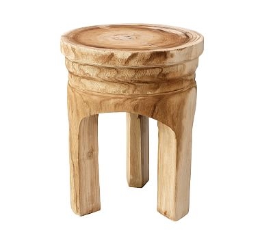 Roselle Wood Accent Stool, Natural - Image 0