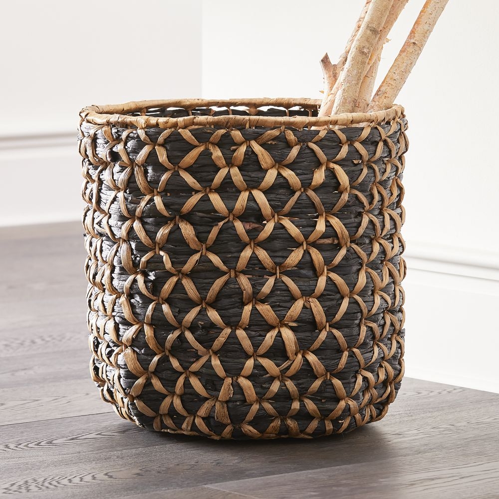 Safiyah Woven Black and Natural Basket - Image 1