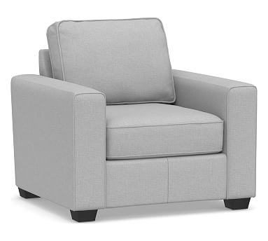 SoMa Fremont Square Arm Upholstered Armchair, Polyester Wrapped Cushions, Brushed Crossweave Light Gray - Image 2