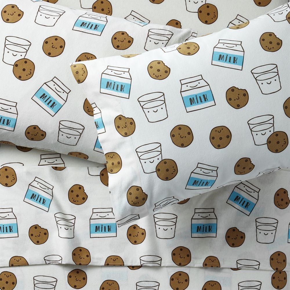 Organic Milk and Cookies Flannel Full Sheet Set - Image 0