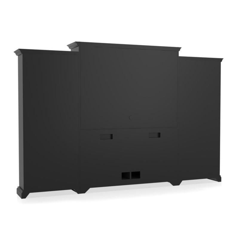 Cameo 4-Piece Bruno Black Open Bookcase Entertainment Center - Image 3