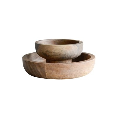 Gohoho Mango Wood 2 Piece Decorative Bowl Set - Image 0