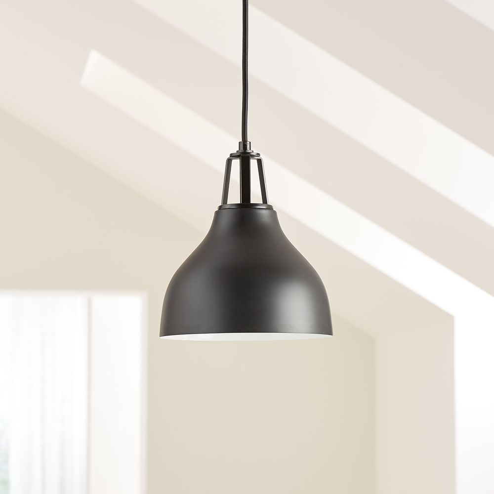 Maddox Black Bell Small Pendant Light with Black Socket - Image 0