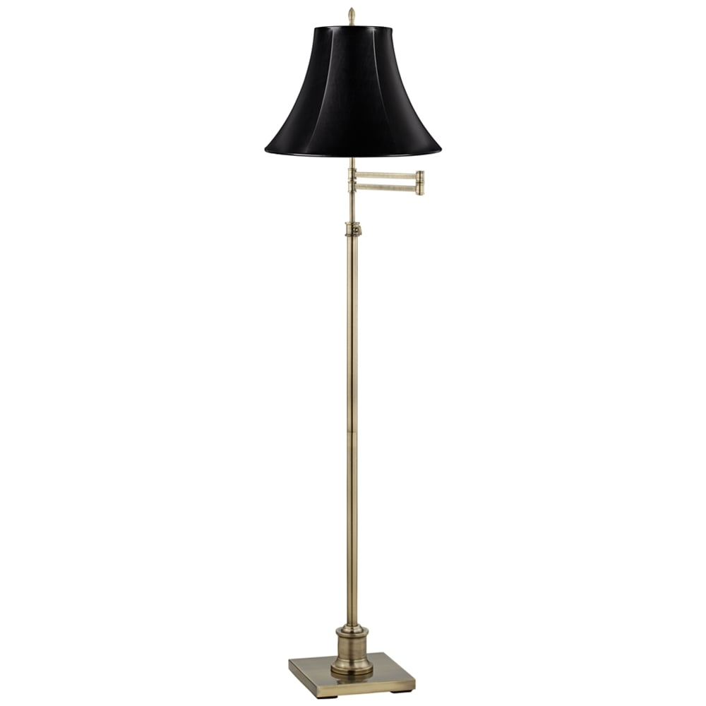 360 Lighting Westbury Black and Brass Adjustable Swing Arm Floor Lamp - Image 0