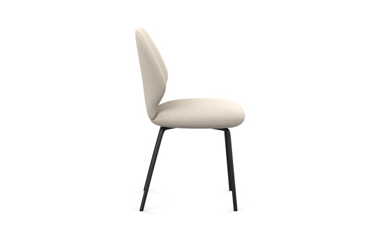 Kit Dining Chair with Natural Fabric and Matte Black legs - Image 2