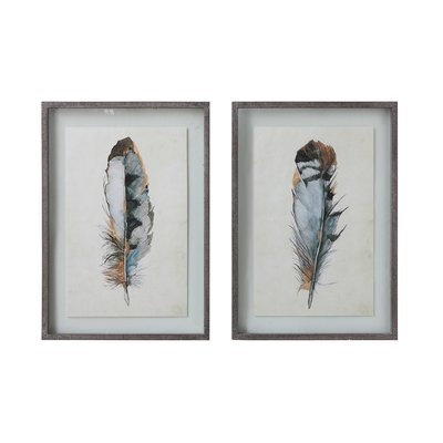 'Feathers' 2 Piece Framed Print Set - Image 0