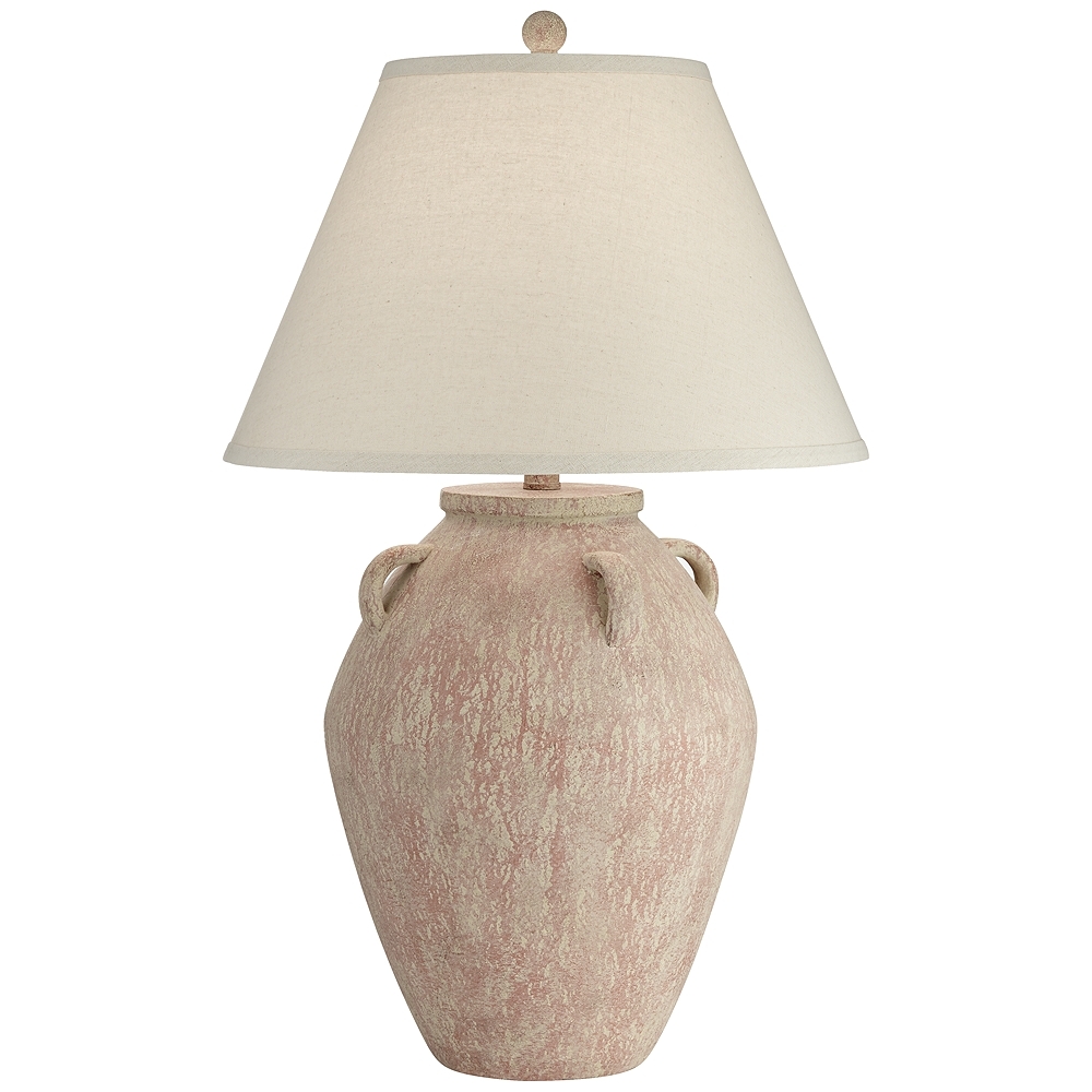 Ria Blush Terracotta Handle Jar Table Lamp - Style # 70X13 - Image 0