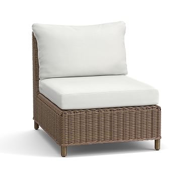 Torrey All-Weather Wicker Armless Chair &amp; Cushion, Natural - Image 0