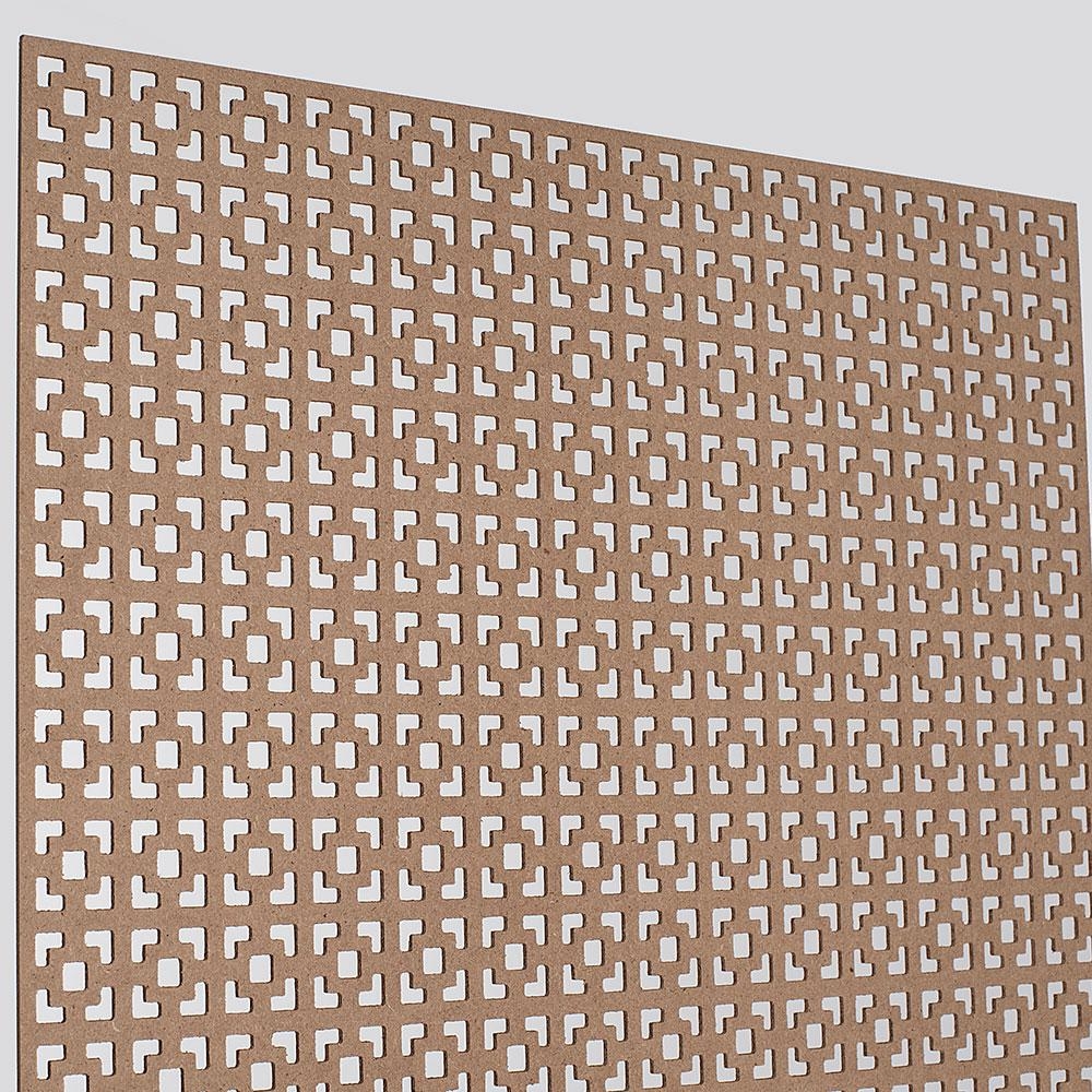 72 in. x 24 in. x 1/8 in. Unfinished Multi Square Decorative Perforated Paintable MDF Screening Panel Insert - Image 1