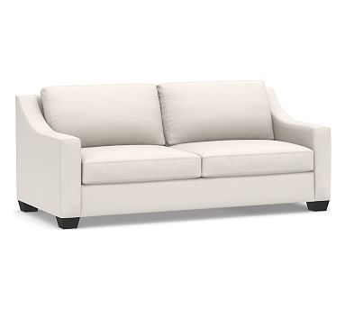 York Slope Arm Upholstered Sofa 80", Down Blend Wrapped Cushions, Sunbrella(R) Performance Chenille Salt - Image 0