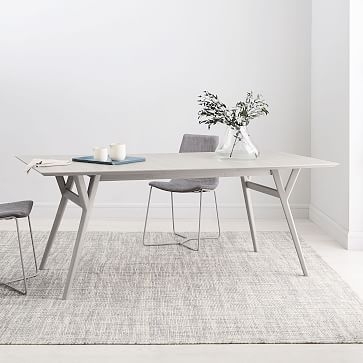 Mid-Century Expandable Dining Table, 72-92", Pebble - Image 2