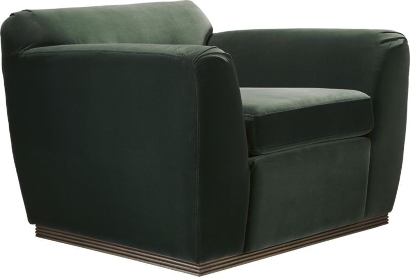 Clive Pleated Spruce Green Velvet Armchair - Image 2