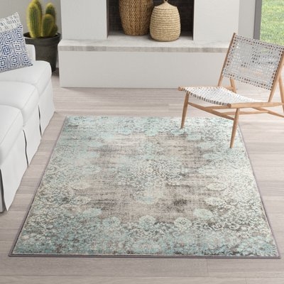 David Oriental Teal Area Rug - Image 0