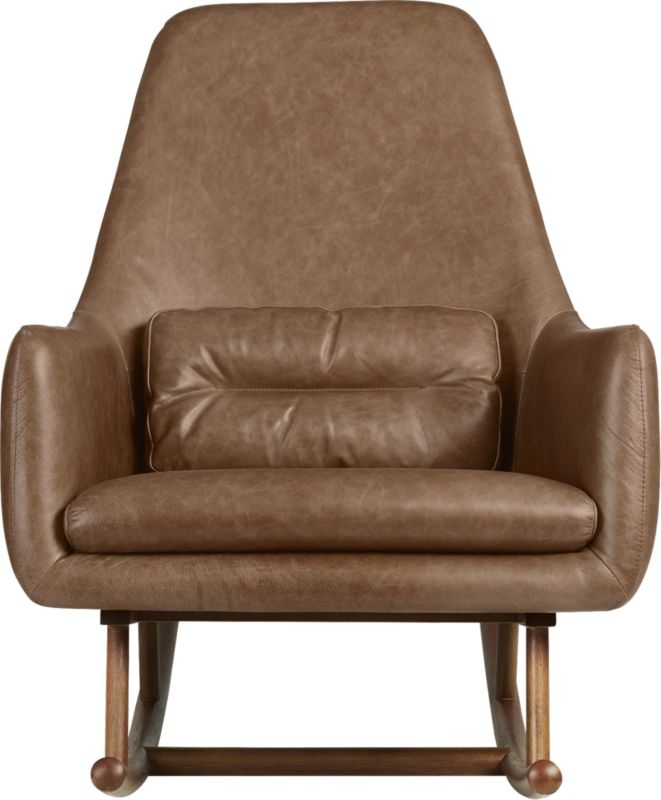 SAIC Quantam Cognac Leather Rocking Chair - Image 1