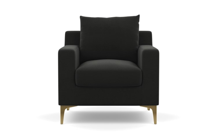 Sloan Petite Chair with Shadow Fabric and Brass Plated legs - Image 0