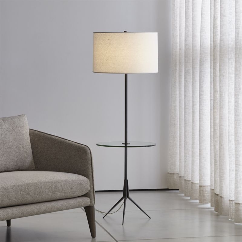 Trey Floor Lamp With Glass Table - Image 1