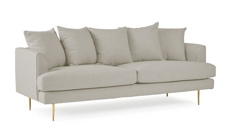 Beige Aime Mid Century Modern Sofa - Synergy Oatmeal - Image 1