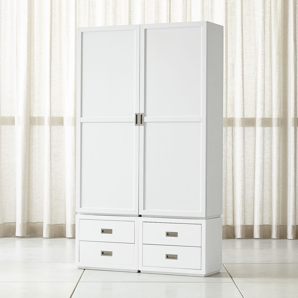 Aspect White 4-Piece Wood Door Storage Unit with Drawers - Image 0