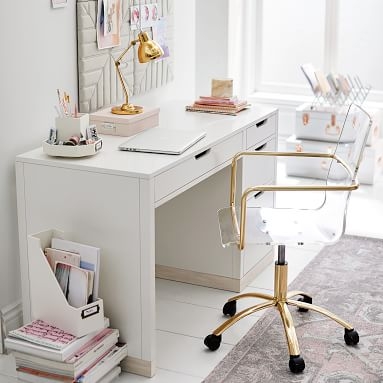 Rhys Desk, Weathered White/Simply White - Image 1
