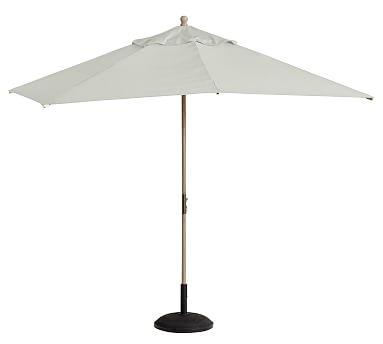 10' Rectangular Umbrella with Eucalyptus Pole in Driftwood Finish, Sunbrella(R) Natural - Image 0