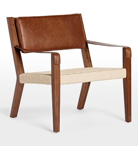 Shaw Walnut & Leather Lounge Chair - Image 6