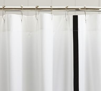 Morgan Organic Shower Curtain, 72", Black - Image 0