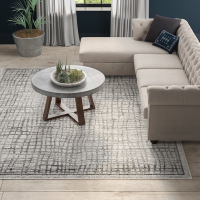 Connie Geometric Silver/Ivory Area Rug - Image 0