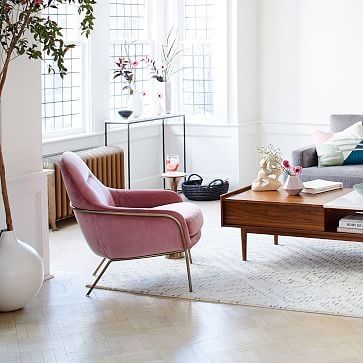 Valentina Chair, Astor Velvet, Pink Grapefruit, Light Bronze - Image 2