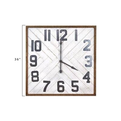 Oversized Louie Square Wood Wall Clock - Image 0