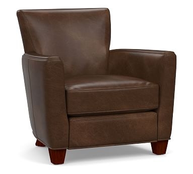 Irving Square Arm Leather Recliner, Polyester Wrapped Cushions, Vintage Cocoa - Image 2