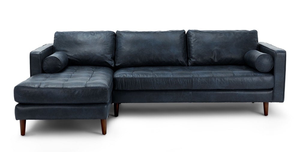 Sven Oxford Blue Left Sectional Sofa - Image 0