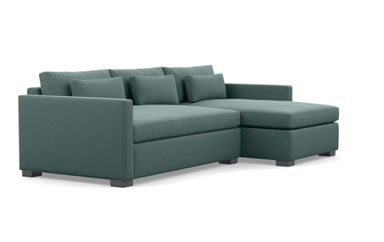 Charly Sectionals with Mist Fabric and Painted Black legs - Image 1