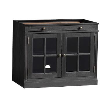 Livingston 35" Glass Door Cabinet without Top, Dusty Charcoal - Image 0
