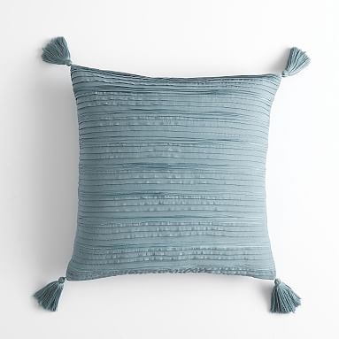 Pretty Pleats Pillow Cover, 18x18, Vintage Teal - Image 0