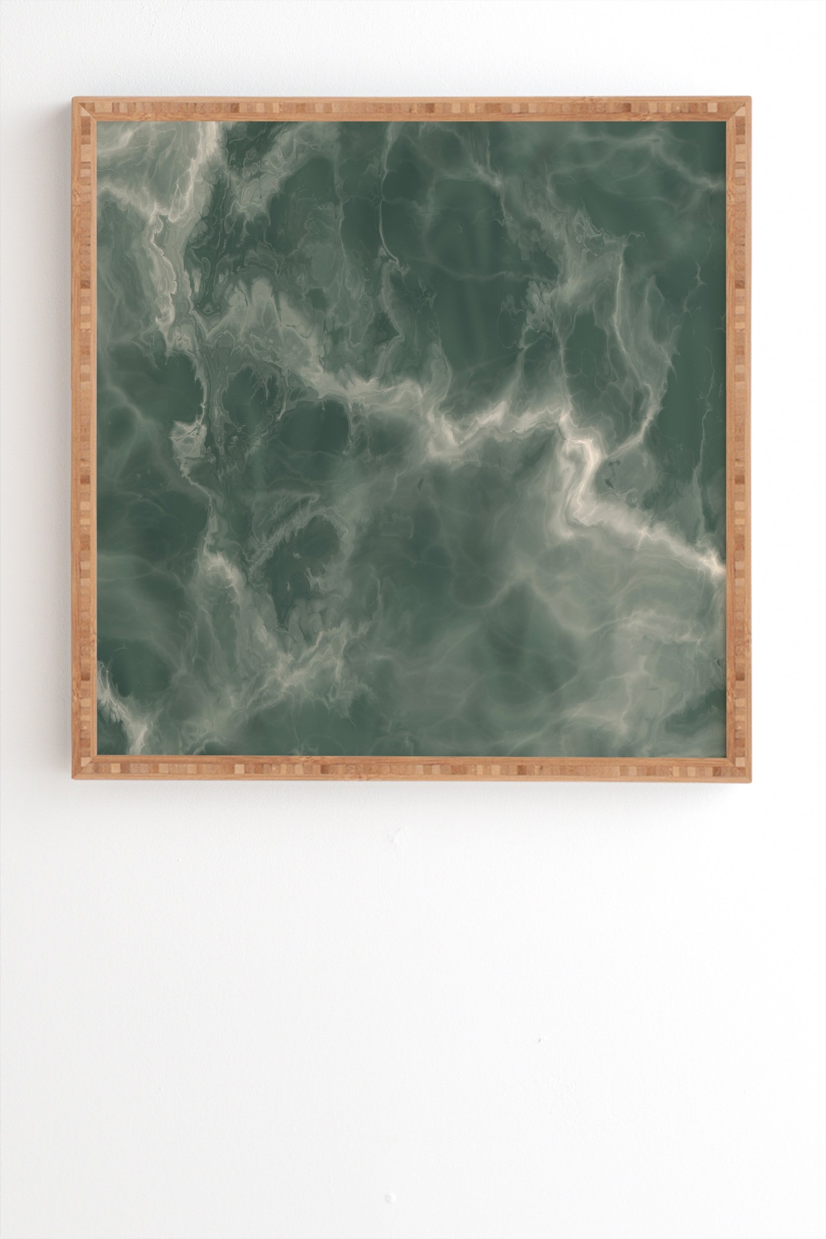 Chelsea Victoria Green Marble Framed Wall Art - 30" x 30" - Image 0